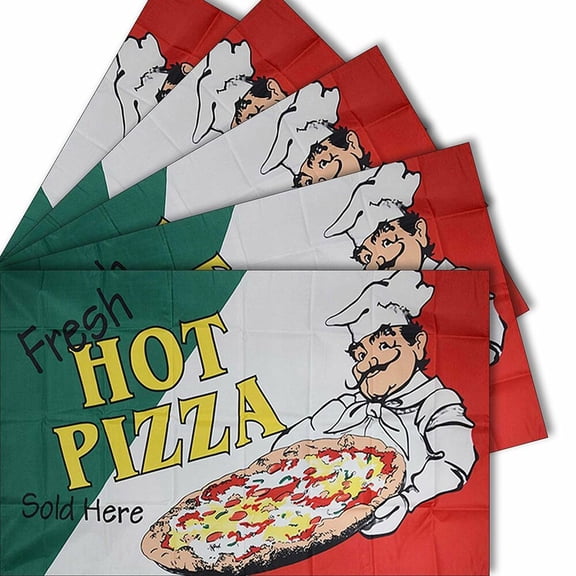 3x5 3'x5' Wholesale Set 5 Pack of Advertising Hot Pizza Business 5 Flags Flag