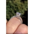 thumbnail image 2 of Solitaire Brilliance 2CT Oval Lab Grown Diamond Distance Pave Band Engagement Ring 14K White Gold, Ring Size 10.5, 2 of 5