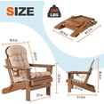thumbnail image 3 of Nalone Folding Adirondack Chairs Set of 2, HDPE Oversized Patio Chairs with Cup Holder and Cushion, Weather Resistant for Garden, Deck, Fire Pit and Campfire(Teak), 3 of 8