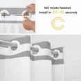 thumbnail image 5 of Anchor Gray No Hook Shower Curtain Waterproof, Bathroom Curtains with Snap in Liners and See Through Top Window, Modern Navy Blue White Striped Nautical Hotel Style Bathtub Curtains Shower 72"Wx96"L, 5 of 8