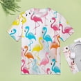 thumbnail image 4 of Flamingo Pattern Women's Short Sleeve Tops Casual Blouses T Shirt, 4 of 6