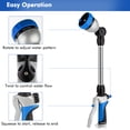 thumbnail image 6 of Restmo Metal Watering Wand, Heavy Duty Garden Hose Wand with 180° Swivel Ratcheting Head, 16'' Hose Nozzle Sprayer with 7 Spray Patterns and Flow Control, for Water Hanging Baskets and Shrubs, Blue, 6 of 7