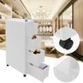 thumbnail image 4 of Japanese Minimalist Narrow Slim Rolling Storage Cart with 4 Drawers, Durable PP Material, Dustproof & Transparent Design for Home, Living Room, Kitchen, and Bathroom, 4 of 5