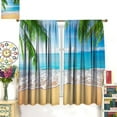 thumbnail image 5 of Ocean Blackout Curtains, Summer Tropical Island Palm Tree Seaside Beach Scenery Print Rod Pocket Window Treatments Drapes for Bedroom Living Room Kitchen 42" W X 54" L, 5 of 6