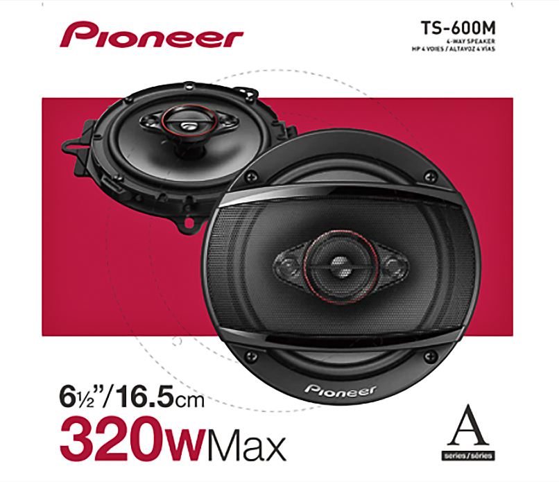 Pioneer TS-600M 6-1/2" 4-Way Full Range Coaxial Car Stereo Speakers, 320W Max Power - image 5 of 5