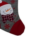 thumbnail image 3 of Northlight 19" Gray and Red Embroidered Snowman Christmas Stocking, 3 of 3