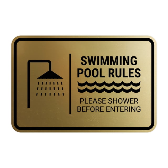 Signs ByLITA Classic Framed Swimming Pool Rules - Please Shower Before ...