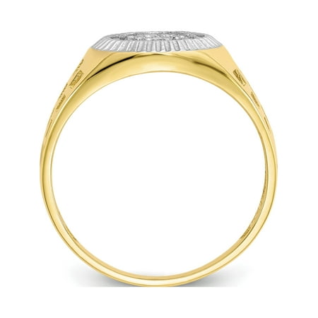 10k Yellow Gold w/Rhodium Men's CZ Cluster Ring | Walmart Canada