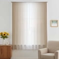 thumbnail image 3 of Beige White Ombre Sheer Curtains 54 Inches Long, Modern Gradient Abstract Art Light Filering Curtains, Breathable Simi Curtain Privacy Drapes for Kitchen Bathroom Nursery Small Window Treatment, 3 of 9