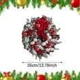 thumbnail image 2 of Red and White Christmas Wreaths for Front Door, Christmas Snowball Red Berry Pine Cone Garland Ornament for Xmas Party Wall Window Door Hanging Decor, 2 of 6