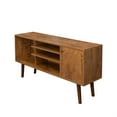 thumbnail image 5 of 53inch Storage TV Stand with 1 Cabinet and Open Storage Shelves, Modern Entertainment Center Media Console Table with Wood Tapered Legs for Lounge Room, Living Room, Bedroom, Walnut, 5 of 7