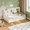 White, variant on The Sanctuary Twin Montessori Floor Bed with Bookshelf & Safety Rails, Assembly Required, For Bedroom Reading Nook, In White