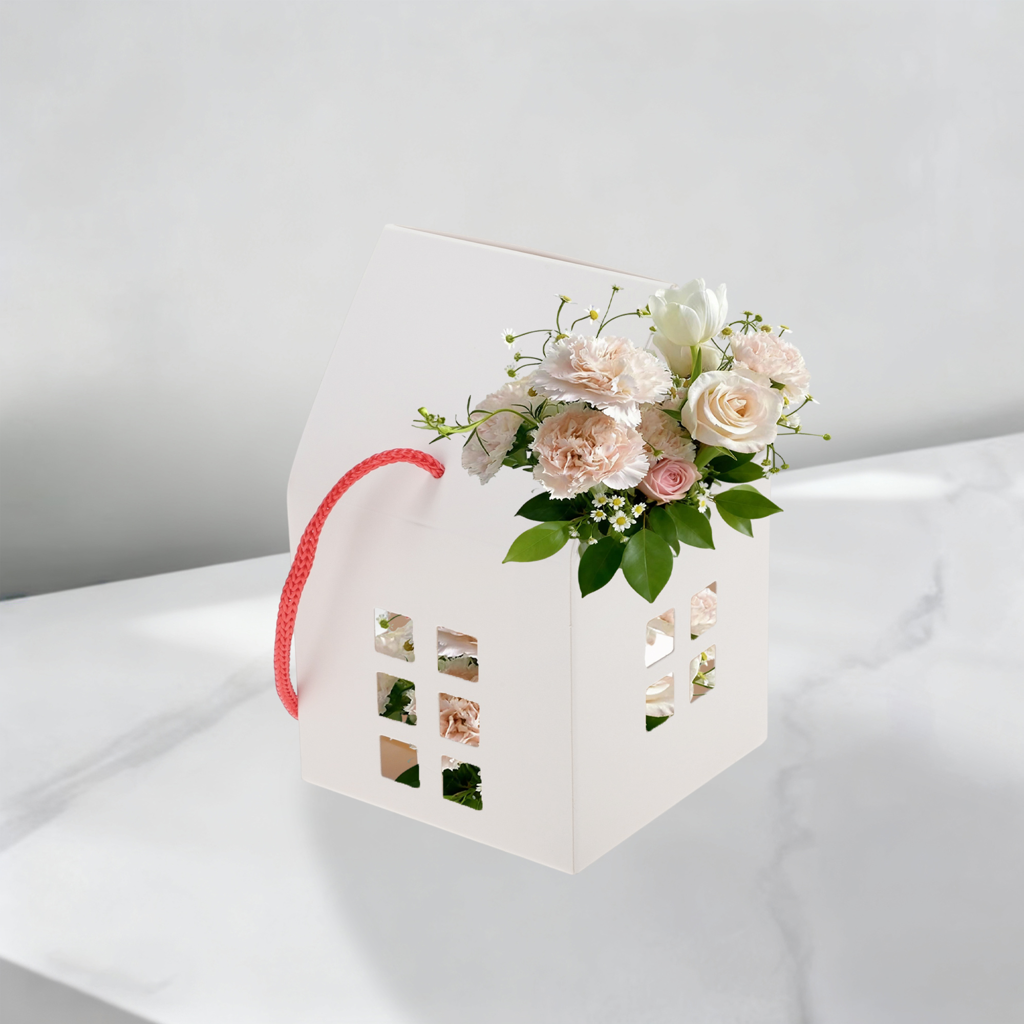 Unique Bargains House Shape Gift Bags 10 Pcs for Various Occasions White