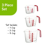 PrepSolutions 3 Piece Liquid Measuring Cup Set with Easy Read Measurements