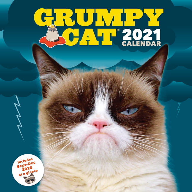 Grumpy Cat 2021 Wall Calendar (Cranky Kitty Monthly Calendar, Funny