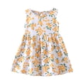 thumbnail image 3 of Eltusu Girls Cotton Dresses, Knee Length Sleeveless Crewneck Beach Summer Clothes Multicolor Size 6-7 T, 3 of 4