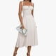 thumbnail image 2 of Vestido ajustado con cintura entallada y cordón ajustable para mujer - Vestido de fiesta sin mangas con cuello cuadrado y tirantes, con cremallera en la espalda (XS-XXL), 2 of 5