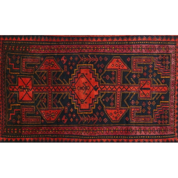 Ahgly Company Indoor Rectangle Traditional Bakers Brown Persian Area Rugs, 5' x 8'