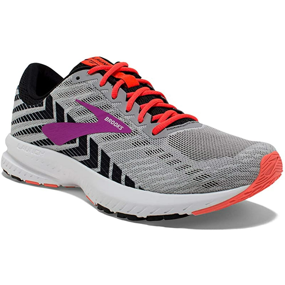 Brooks Brooks Women's Launch 6 Running Shoe, Grey/Black/Purple, 8 D(W