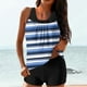 thumbnail image 1 of Trajes de baño tankini para mujer Trajes de baño de dos piezas con espalda de tiras y estampado conservador para mujer Traje de baño de dos piezas para mujer, 1 of 5