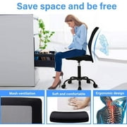 Home Office Chair Mesh Desk Chair Armless Computer Chair Ergonomic Adjustable Modern Chair with Lumbar Support, Black