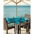 thumbnail image 3 of Fsddascl Blue Ocean Shark Outdoor Tablecloth - 60x60 Inch Square Dining Table Cover, Summer Coastal Wave Nautical Waterproof Outdoor Table Cloth with Umbrella Hole & Zipper for Picnic/Patio/Party, 3 of 7