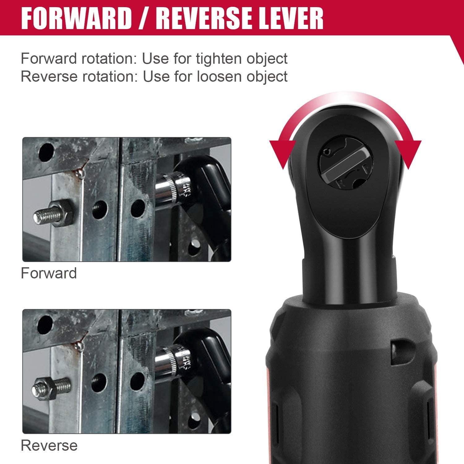 Eastvolt 12V Cordless Electric Ratchet Wrench Set, 3/8" Electric Ratchet with 7-Piece Metric Sockets and 1/4" Adaptor