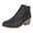 Black, variant on Retro Chelsea Boots Women Splice Leather Hollow out Chunky Stacked Heel Dress Fall Booties Pointed Toe Side Zipper Ankle Boots