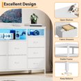 thumbnail image 3 of TROPOW 63" W Long Fabric Dresser TV Stand with 14 Drawers, Power Outlets, for 65 70 75 Inch TVs, Entertainment Center for Bedroom Living Room Storage, 3 of 8