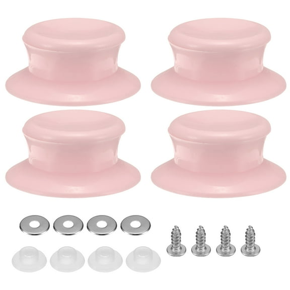 4pcs Pot Pan Lids Replacement Knob, Plastic Pan Cover Holding Handles for Skillets Cookware Covers, Pink