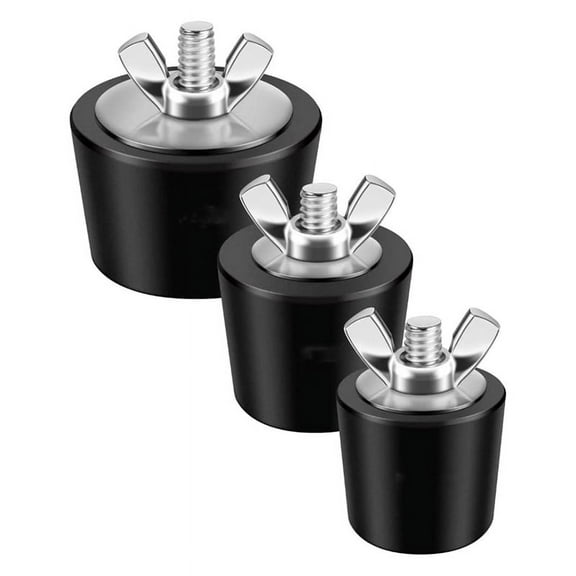 3PCS Pool Winterizing Plugs, 3 Sizes, 1Inch, 1.25Inch & 1.5Inch, Swimming Pool Winter Expansion Plugs with Screw