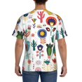 thumbnail image 3 of Bixox Men's Alpaca Flower Printed Short Sleeve Skinny Athletic T-Shirt, 3 of 6