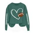 thumbnail image 4 of Green Sweatshirt for Women Football Sweatshirts for Women Cute Baseball Graphic Print Crewneck Long Sleeve Shirts Fall Winter Pullover Sweatshirts Women Fall Clothes, 4 of 4