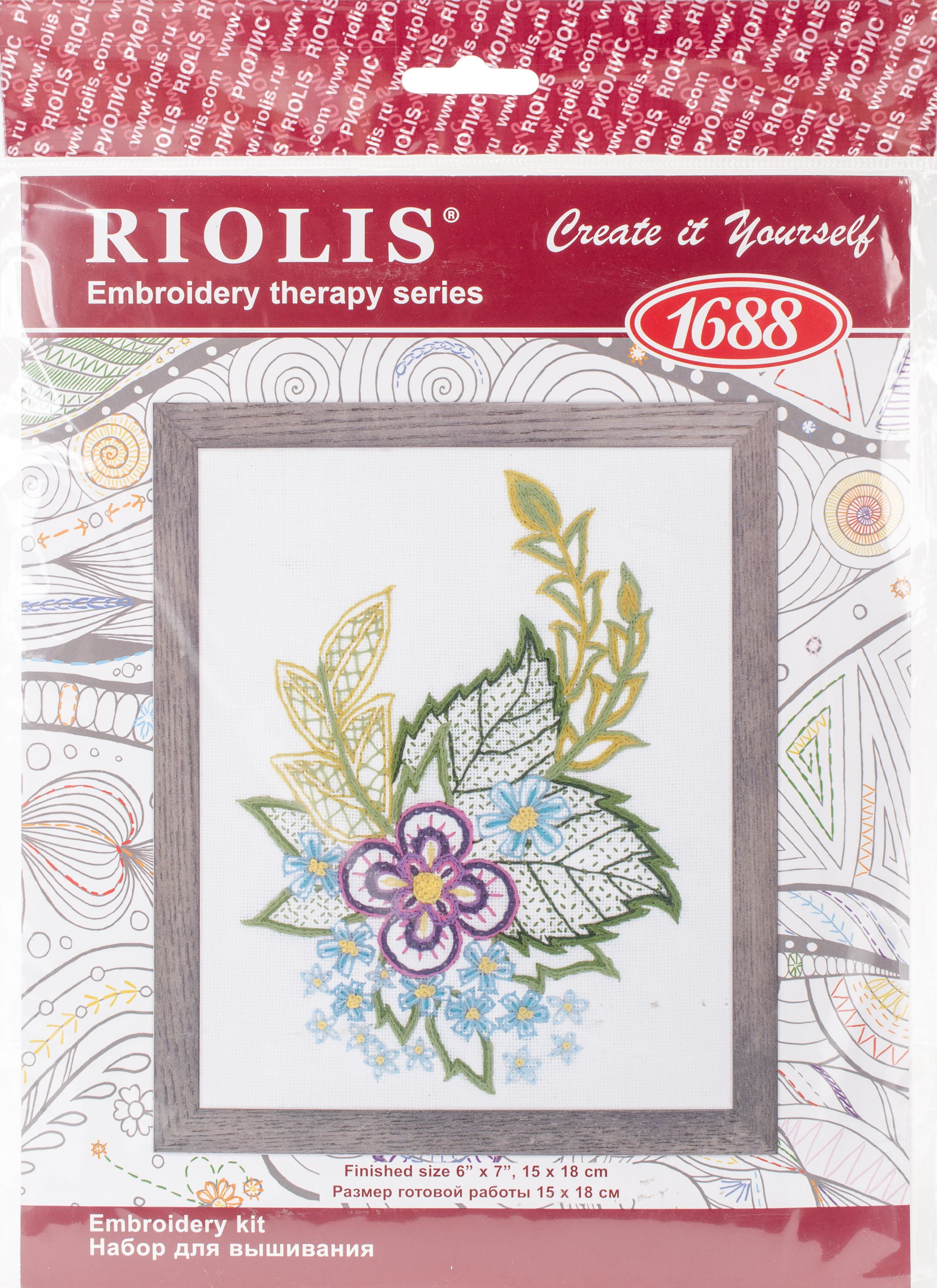 RIOLIS Stamped Cross Stitch Kit 6"X7"Sketch With Cornflowers (28 Count