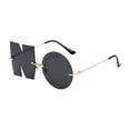 thumbnail image 3 of Gafas de sol para mujer,NO Gafas de letras para mujeres Hombres Verano al aire libre,Gafas de sol sin montura Protección solar Gafas únicas,Gafas de conducción de moda Gafas Gafas de, 3 of 8