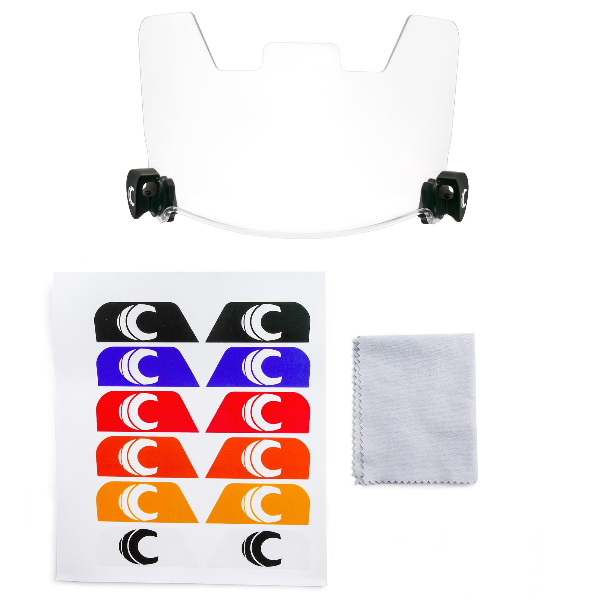 Cannon Sports Football Visor - Flat Lens Technology, Anti-Fog, UV Protection & Scratch-Resistant - Fits Adult & Large Youth Football Helmets (Clear)