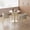 Brown+Gold, variant on 31.5 Inch Round Tulip Dining Table, Sintered Stone Faux Marble Tabletop, Stainless Steel Pedestal Base, Scratchproof Waterproof Table for Indoor Outdoor