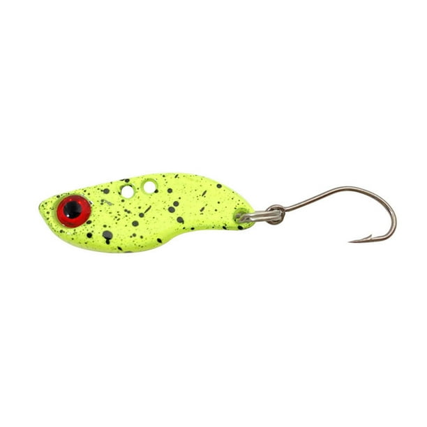 Xingzhi Trout Spoons Kit Fish Tackle Sequins Trembling Fishing Lure Mini  Crankbait Sinking Baits for Saltwater Bass Black Yellow 2.5g 