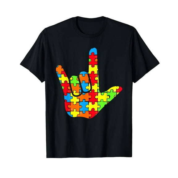 ASL Love Sign Language Autism Gift Awareness Support T-Shirt