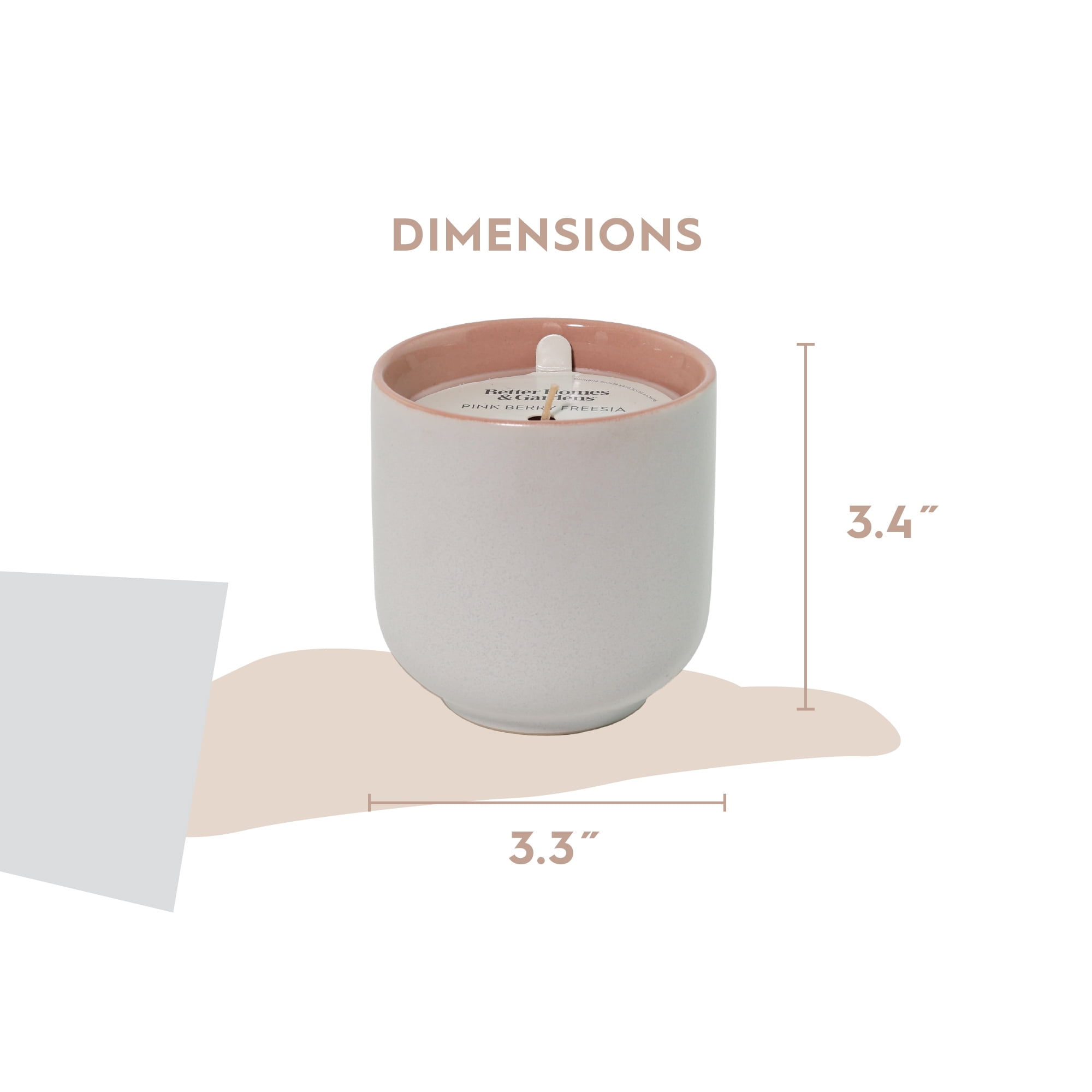 Better Homes & Gardens Pink Berry Freesia 1-Wick Ceramic Candle, 8 oz