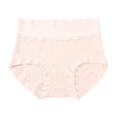 3 Packs Women s Underwear Pure Crotch Class A Baby High Waisted Lightly Abdomen Large Sized Briefs Panties for Women L Pink