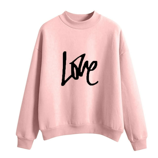 CEHVOM Femmes Mode Décontractée Imprimé Col Rond Ample Manches Longues Hauts Courts Blouse Chandails Sans Capuche Liquidation