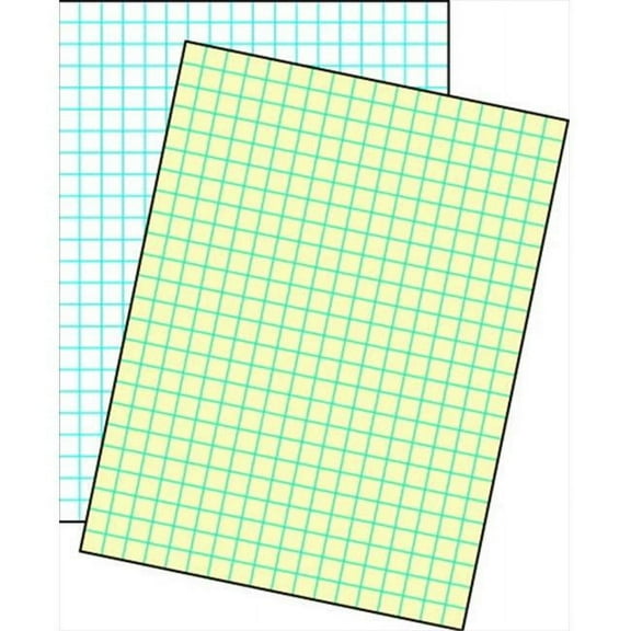 School Smart 085475 Cross-Section Ruled Drawing Paper, White - 0.5 In. Ruled