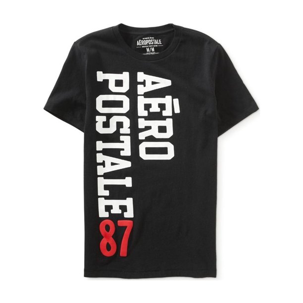 Camiseta Gráfica Hombre Aeropostale Aero 87 Negro Extragrande