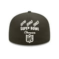 thumbnail image 4 of Men's New Era Black Las Vegas Raiders Crown 3x Super Bowl Champions 59FIFTY Fitted Hat, 4 of 6