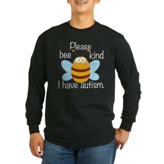 CafePress - Autism Bee Pun Long Sleeve Dark T Shirt - Long Sleeve Dark T-Shirt