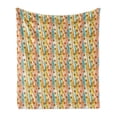 thumbnail image 1 of Abstract Soft Flannel Fleece Throw Blanket, Retro Geometric Pattern with Colorful Wavy Lines Round and Helix Jumble Motif, Cozy Plush for Indoor and Outdoor Use, 50" x 60", Multicolor, by Ambesonne, 1 of 5
