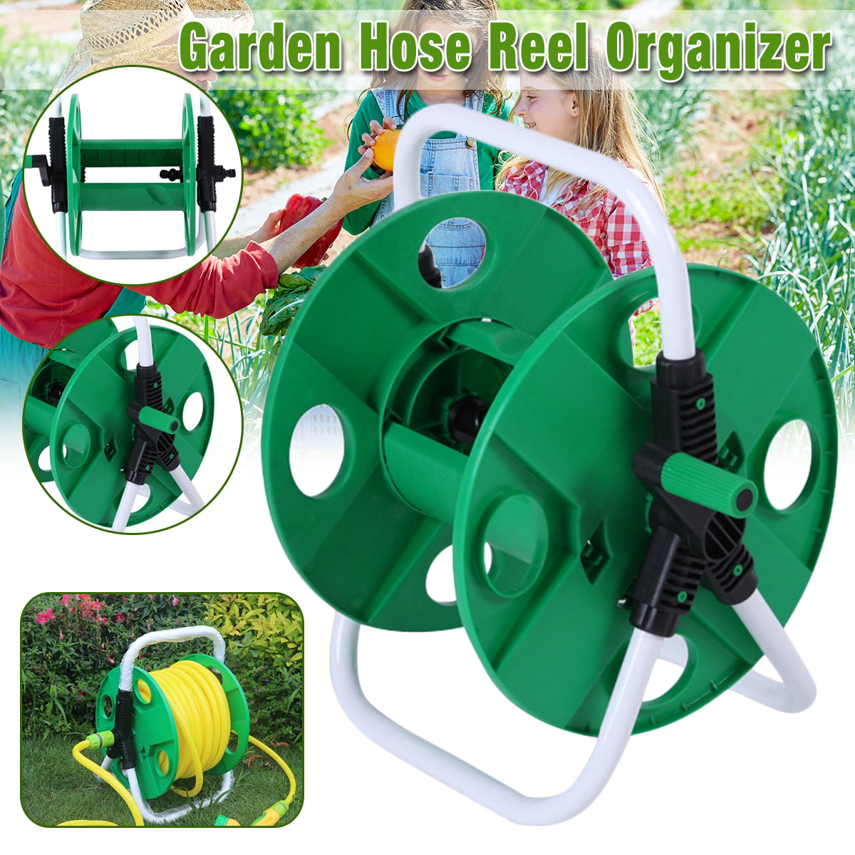 Portable Garden Hose Reel Outdoor Gardening Holder Water Planting Aluminum 
