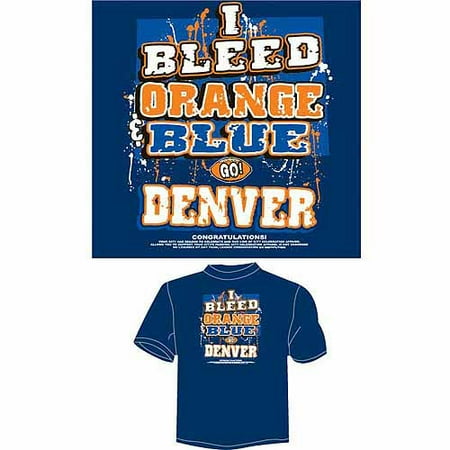Denver Football "I Bleed Orange and Blue, Go Denver" T-Shirt, Blue