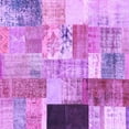 thumbnail image 1 of Ahgly Company Indoor Square Patchwork Purple Transitional Area Rugs, 7' Square, 1 of 4
